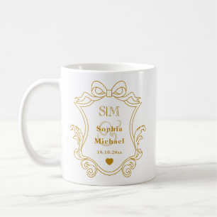 Mug Élégantes Initiales de Monogramme de Mariage Perso