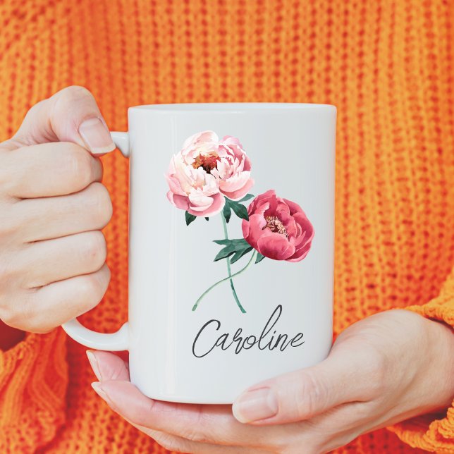 Mug Élégantes pivoines Customisées (Créateur téléchargé)