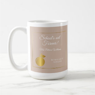 Mug Élégants Enseignants Golden Pastel Retraite Party