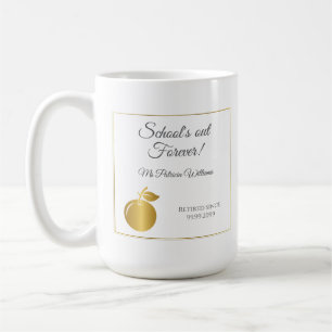 Mug Élégants Enseignants Golden Pastel Retraite Party