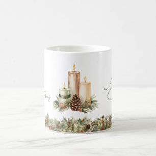 Mug Élégants tons chauds en terre cuite bougies de Noë