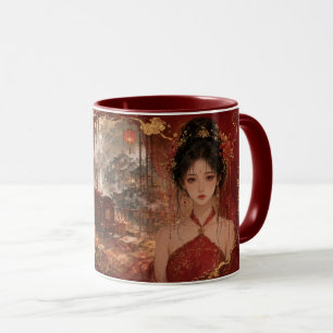 Mug Élégie de mariage rouge Minghun.