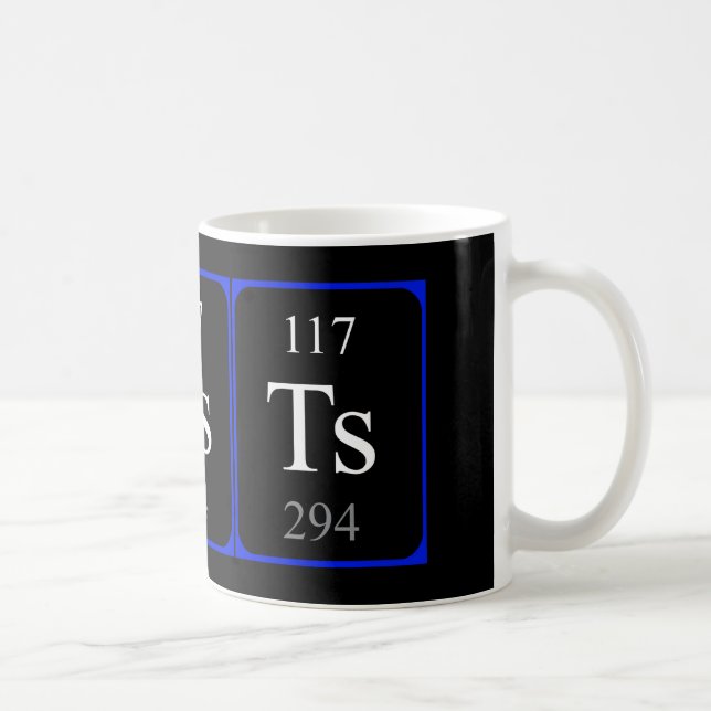Mug Élément 117 - Tennessine noir (Droite)