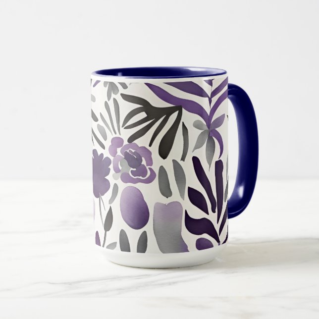 Mug Éléments botaniques rustiques Aquarelle Art (Devant droit)