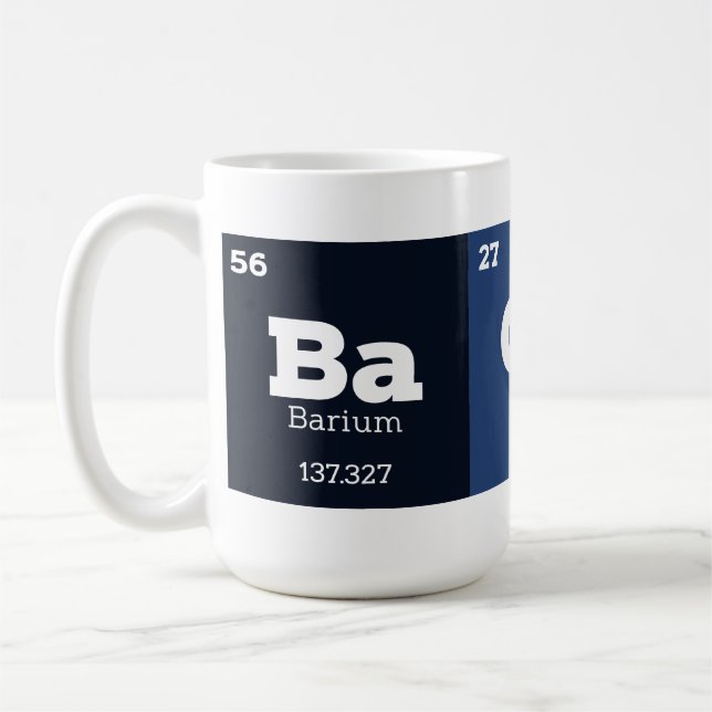 Mug Éléments de tableau périodique de la balise drôle (Gauche)