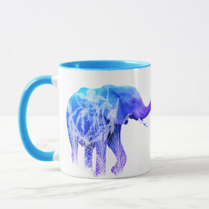 Mug Eléphant animal moderne Art numérique éléphants
