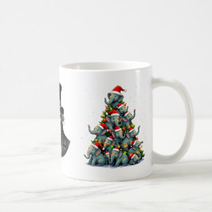 Mug Elephant Arbre de Noël Drôle Jumbo Vacances Mignon