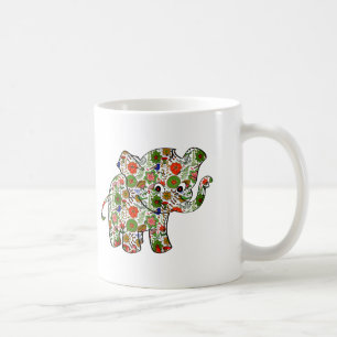 Mug Eléphant Bébé Floral Coloré