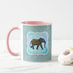 Mug Eléphant bleu Boho