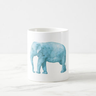 Mug Eléphant bleu clair dans l'aquarelle
