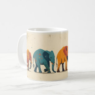 Mug Eléphant coloré Vintage