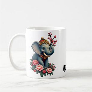 Mug Eléphant dans une mer de ​ fleurs ​