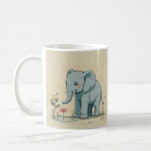 Mug Eléphant de puissance de fleur : Gardener de la na (Gauche)