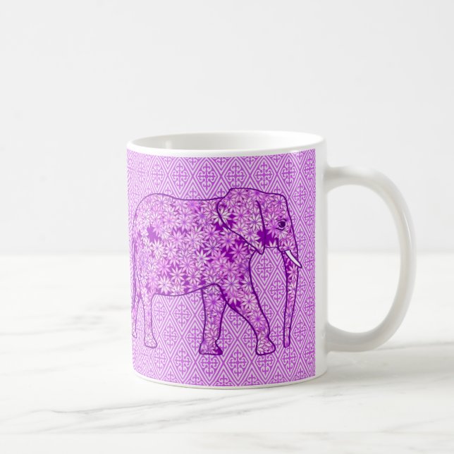Mug Eléphant fleur - améthyste violet (Droite)