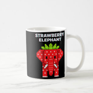 Mug éléphant fraise pixel art mignon animal de jungle