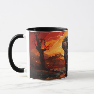 Mug Eléphant majestueux au coucher du soleil