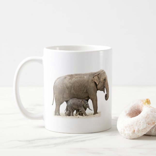 Mug Eléphant mère et bébé (Avec donut)