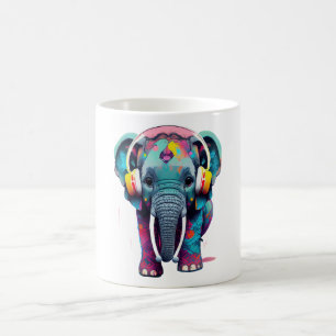 Mug Eléphant mignon bébé avec casque