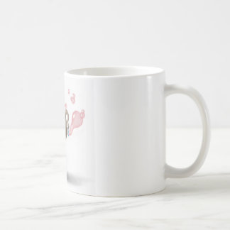 Mug éléphant mignon soufflant les bulles roses