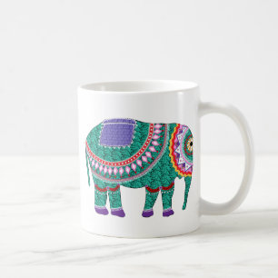 Mug Éléphant Orné Beau
