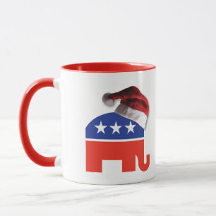 Mug Eléphant républicain portant un Casquette du Père 