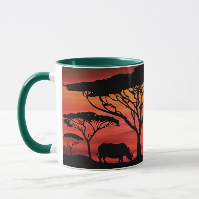 Mug Elephant, rhinocéros et girafe dans le Serengeti (Gauche)