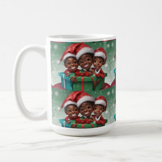 Mug Elfe de Noël afro-américain (Gauche)