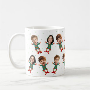 Mug Elfe de Noël drôle personnalisé avec 3 photos de v