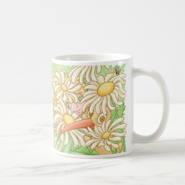 Mug Elfleda et kiwi dans les marguerites (Droite)