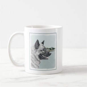 Mug Elkhound norvégien à la peinture de village - Chie