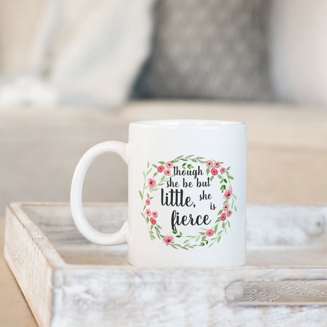 Mug Elle est Fierce | Citation florale (Créateur téléchargé)