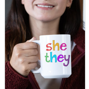 Mug Elle Ils préféraient les pronoms LGBTQ