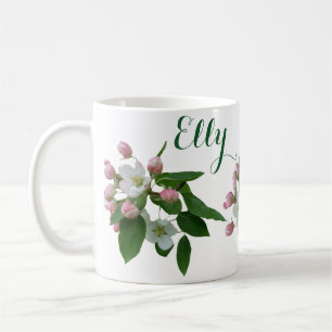 Mug Elly nom personnalisable joli rose fleurit fleuri