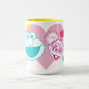Mug Elmo & Abby Cadabby Valentine Hearts Motif