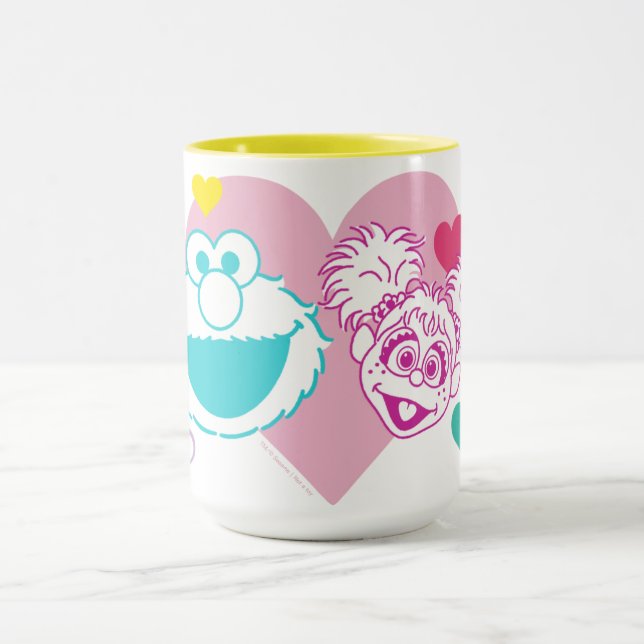 Mug Elmo & Abby Cadabby Valentine Hearts Motif (Centre)