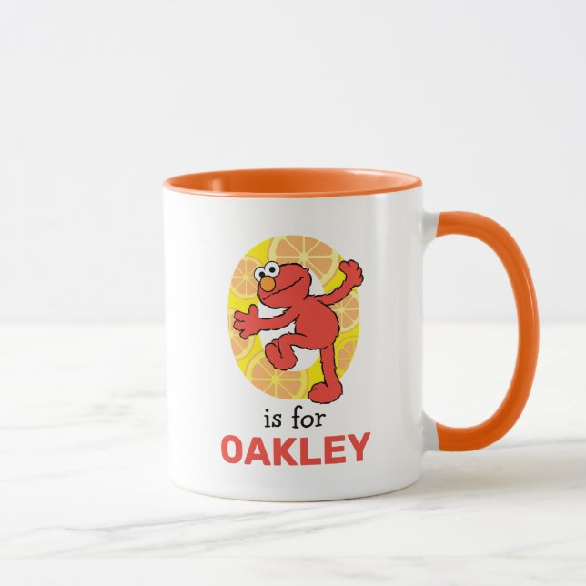 Mug Elmo Alphabet | O orange (Droite)
