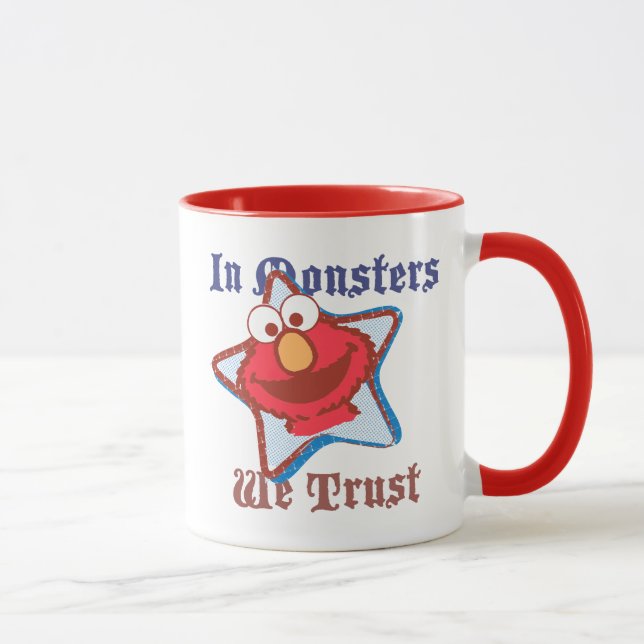 Mug Elmo - Dans Les Monstres Nous Avons Confiance (Droite)
