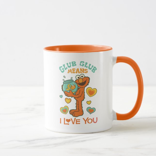 Mug Elmo Holding son poisson rouge animal (Droite)