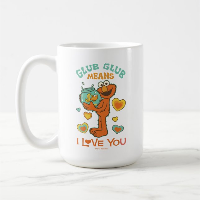 Mug Elmo Holding son poisson rouge animal (Gauche)