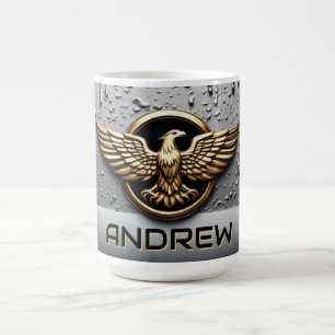 Mug Emblème d'aigle doré aux ailes déployées