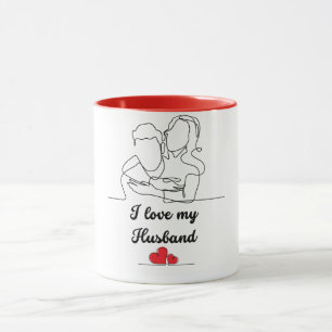 Mug Emblème d'amour éternel : J'aime mon mari
