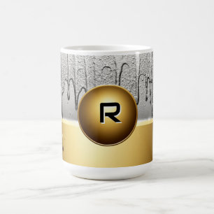 Mug Emblème doré avec peinture argentée qui coule