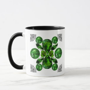 Mug Emerald Diamond Gemstone Art Green