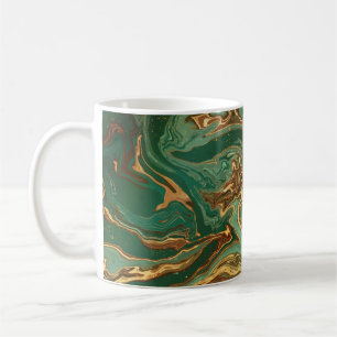 Mug Emerald Elegance : Gold Marble Luxe