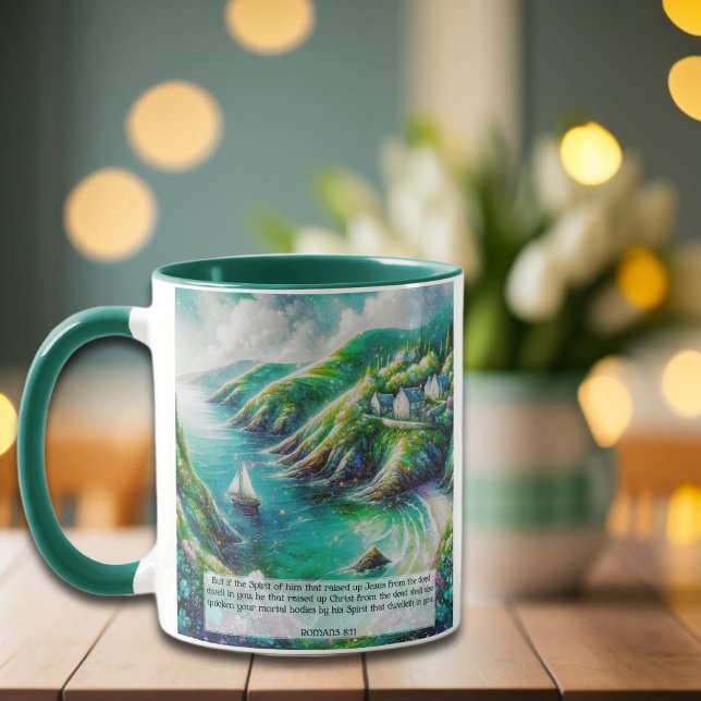 Mug Emerald Isle Irish Christian KJV Romans Verse (Créateur téléchargé)