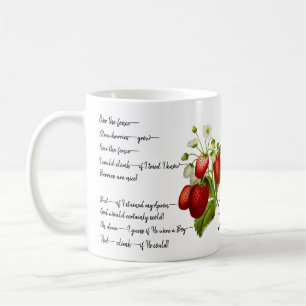 Mug Emily Dickinson poème de fraise "au-dessus de