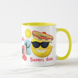 Mug Emoji mexicain personnalisé au Sombrero avec cact