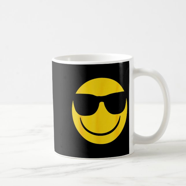 Mug Emoji Retro Sungles Yellow Smile Face  (Droite)