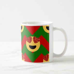 Mug émoticône de coeur de noël