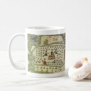 Mug Empire aztèque de Montezuma, carte antique du mond